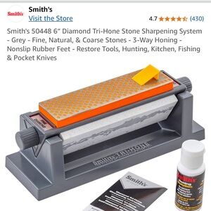 Smith's Diamond Tri-Hone Stone Knife Sharpening System -- NEW!